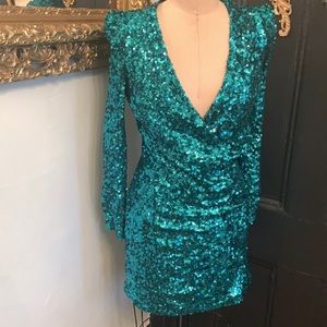 *New* Teal Sequins French Connection Dress